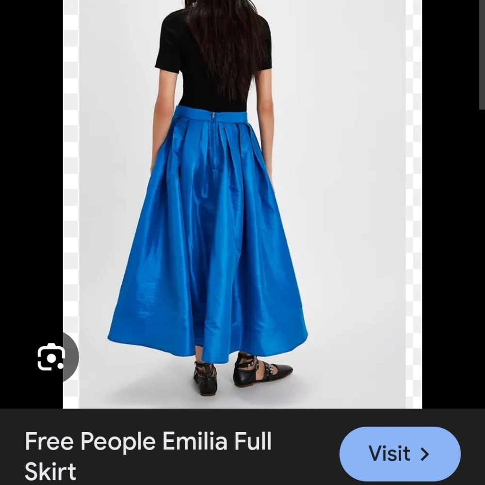 Free‎ People Vibrant Blue A-Line Skirt - Picture 7 of 12